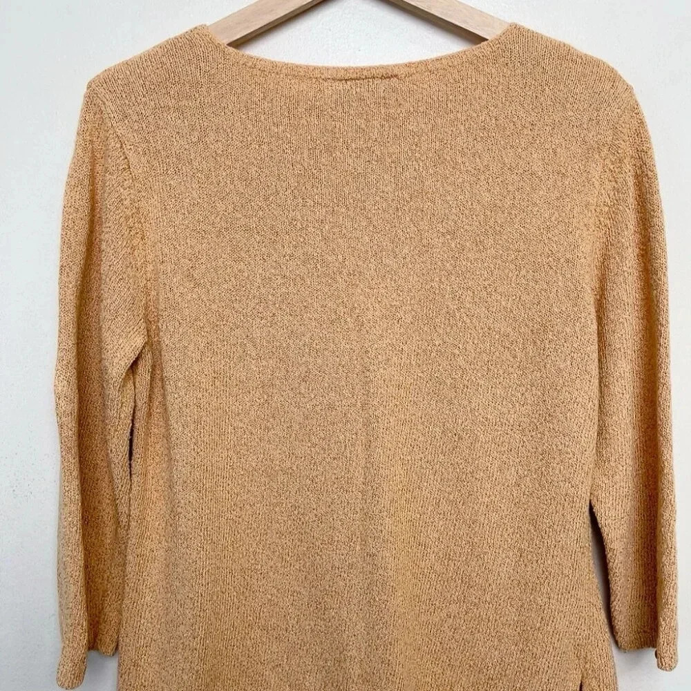 Talbots Womens XLarge Textured Keyhole Cotton Orange Knitted Sweater - Picture 13 of 15